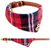 EXPAWLORER Juego de collar y correa para perro, clásico, a cuadros, ajustable, bandana y collares con campana para cachorros y gatos, 3 unidades - BESTMASCOTA.COM