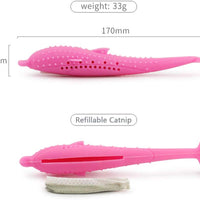 Eutreec - Juguetes para gatos interactivos, forma de pez gato, cepillo de dientes rellenable, silicio de peces, dientes de silicona, suministros para masticar mascotas, para gatitos y gatos - BESTMASCOTA.COM