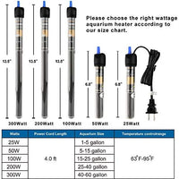 Freesea 25/50/100/200/300 W calentador de acuario con termómetro sumergible para acuario - BESTMASCOTA.COM