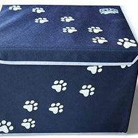 Feline Ruff - Caja de almacenamiento para juguetes de perro, tamaño grande Cesta de almacenamiento de juguetes para mascotas de 16.0 x 12.0 in con tapa. Cubo de lona plegable perfecto para juguetes y accesorios de gato. - BESTMASCOTA.COM