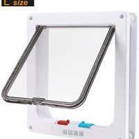 Lucky treyvon Puerta grande para gato, (tamaño extra: 9.4 x 9.4 in), 4 vías de bloqueo puerta para interior exterior, puerta magnética para mascotas, compatible con gatos adultos y perros pequeños - BESTMASCOTA.COM