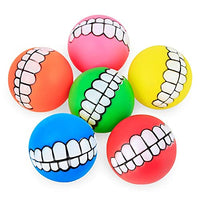 HAWWWY bolas divertidas para perro, bola divertida para perro con diseño de dientes y chirriador, goma termoplastificada no tóxica, juguete para masticar dientes, bola sonriente chirriante, juguetes sonrientes para mascotas, lindos regalos para perros, pa - BESTMASCOTA.COM