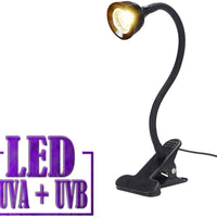 Lámpara solar LED UVA + UVB con abrazadera flexible para reptiles, anfibios, tortugas, tortugas, dragones, camaleón, lagarto (bombilla incluida) - BESTMASCOTA.COM
