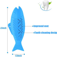 Dillitop Catnip Juguetes para gatos, juguete interactivo de goma natural con forma de pez para gatos, eficaz para limpiar los dientes de gato, cuidado dental, palillo para masticar para mascotas, gatos, 2 unidades - BESTMASCOTA.COM