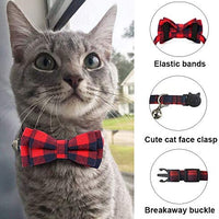 Malier 4 Pack Cat Collar Breakaway with Classic Plaid Bow Tie with Bell Perfact for Cats Kitty Kitten, Adjustable from 6.3~10.2 inch - BESTMASCOTA.COM