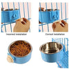 RUBYHOME Comedero para perros, cuenco de agua para mascotas, cuenco de plástico 2 en 1 y cuenco de acero inoxidable, cuenco extraíble para colgar gatos, conejos, pájaros, comida, cuenco perfecto para cajas y jaulas - BESTMASCOTA.COM