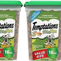 Temptations Mixups Catnip Fever - Juego de 2 cuencos para gatos con sabor a la fiebre (tamaño grande) - BESTMASCOTA.COM