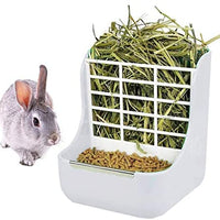 QSLQYB Rabbit Feeder Bunny Guinea Pig Hay Feeder, Hay Food Bin Feeder, Hay and Food Feeder Bowls Manger Rack for Rabbit Guinea Pig Chinchilla and Other Small Animals - BESTMASCOTA.COM