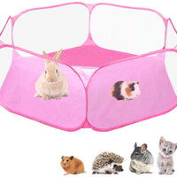 Amakunft C&C - Tienda de campaña para animales pequeños, transpirable y transparente, parque de juegos para mascotas, valla para ejercicio al aire libre/interior, valla para jardín portátil para cobayas, conejos, hámster, chinchchillas y erizos - BESTMASCOTA.COM