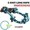 LECHONG Dog Rope Toys for Aggressive Chewers Tough Rope Chew Toys for Large and Medium Dog 3 Feet 5 Knots Indestructible Cotton Rope for Large Breed Dog Tug of War Dog Toy Teeth Cleaning - BESTMASCOTA.COM