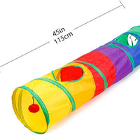 Ace One - Túnel plegable para mascotas, juguete para interior y exterior, juguete para cachorros, para entrenamiento de equitación y correr con una divertida bola y dos agujeros - BESTMASCOTA.COM