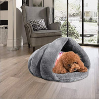 Mojonnie - Cama de gato con forro polar suave para calentar y calentar con forma de triángulo para gatos, invierno, mascotas - BESTMASCOTA.COM