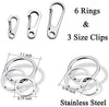 IVIA - Clips para etiquetas de perro, múltiples tamaños de acero inoxidable 304, clip rápido con anillos/fácil cambio de identificación para mascotas para collares y arneses. - BESTMASCOTA.COM