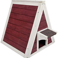 Petsfit - Casa de gato triangular para exteriores con puerta de escape para todos los gatos - BESTMASCOTA.COM