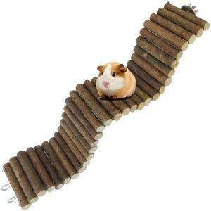 Rat Bendy larga suspensión Bridges,Guinea Pig Túnel flexible,Gerbil rampa de madera, jaula de chinchilla escalera grande, madera natural masticables juguetes para animales pequeños, roedores, ratón, erizo, hámster enano - BESTMASCOTA.COM