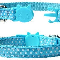 EXPAWLORER 6 Pcs Wave Point Adjustable Cat Collars Colorful Nylon Breakaway Safety Pet Collar with Bells - BESTMASCOTA.COM