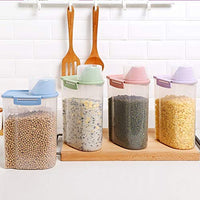 Contenedor de almacenamiento de alimentos para mascotas con taza de medición, boquilla de vertido y hebilla de sellado dispensador de alimentos para perros y gatos - BESTMASCOTA.COM