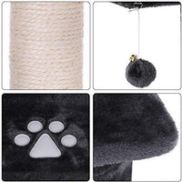 BEWISHOME MMJ03 - Hamaca grande para gatos con postes de sisal para arañar perchas, muebles de torre para gatos, centro de actividades para gatitos - BESTMASCOTA.COM