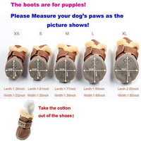 Botas antideslizantes para perros, envío desde Estados Unidos, zapatos calientes para el invierno, antideslizantes, protectores de patas, set de 4 piezas con un anillo de pelo - BESTMASCOTA.COM