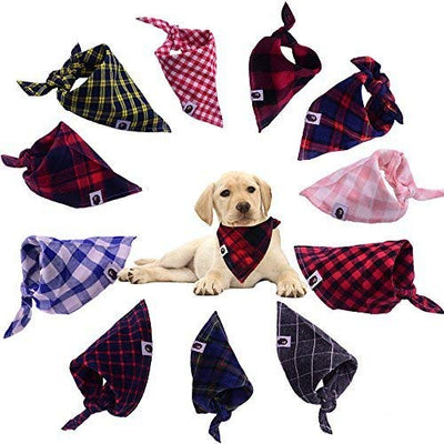 TAOBABY - Pañuelo ajustable para perro, diseño clásico, lavable, triangular, 8 unidades - BESTMASCOTA.COM