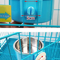 RUBYHOME Comedero para perros, cuenco de agua para mascotas, cuenco de plástico 2 en 1 y cuenco de acero inoxidable, cuenco extraíble para colgar gatos, conejos, pájaros, comida, cuenco perfecto para cajas y jaulas - BESTMASCOTA.COM
