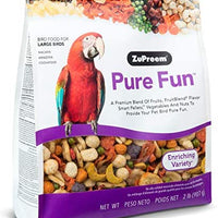 ZuPreem Pure Fun Bird Food for Large Birds | Powerful Blend of Fruit, Natural FruitBlend Pellets, Vegetables, Nuts for Amazons, Macaws, Cockatoos - BESTMASCOTA.COM