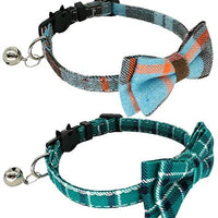 KUDES - Juego de 2 collares para gato con pajarita y campana para gatitos y algunos cachorros, ajustable de 7.8 a 10.5 pulgadas - BESTMASCOTA.COM