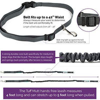 Tuff Mutt, Correa para perros, manos libres, para correr, caminar, senderismo, correa con mango doble durable, costura reflectante, 4 pies de largo, cinto ajustable en la cintura (hasta 42 pulgadas de cintura) - BESTMASCOTA.COM