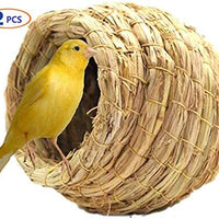 Hamiledyi - Jaula de pájaros de simulación de pajita de pájaros 100% fibra natural – Cozy Resting Place para pájaros – Proporciona refugio de clima frío – Pájaros escondidos de Predatores – Ideal para Finch & Canary - BESTMASCOTA.COM