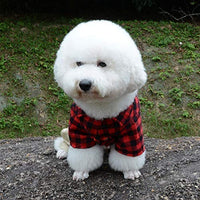 SMALLLEE_LUCKY_STORE Pet Clothes for Small Dog Cat Red Plaid Shirts Sweater with Khaki Overalls Pants Jumpsuit - BESTMASCOTA.COM