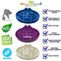 Tazón de alimentación lenta para gato | Tazón de alimentación lenta para mascotas | Lenta alimentación, ecológico de bambú duradero sin fibra tóxica, diseñado por veterinarios, diseño profesional (azul, púrpura, marfil) - BESTMASCOTA.COM