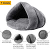 Mojonnie - Cama de gato con forro polar suave para calentar y calentar con forma de triángulo para gatos, invierno, mascotas - BESTMASCOTA.COM