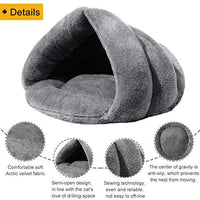 Mojonnie - Cama de gato con forro polar suave para calentar y calentar con forma de triángulo para gatos, invierno, mascotas - BESTMASCOTA.COM