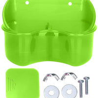Sheens comedero de jaula de pájaros, de plástico, doble cuenco de alimentación, sin ensuciar, alimentador de agua de alimentos fijos para loros, periquitos, cacatúas, aves de corral, codornices - BESTMASCOTA.COM