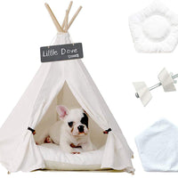 Little Dove Teepee Dog & Cat – Cama perro Tiendas de campaña portátil & Pet Casas Beige para Perros Pequeños Color 24 inch (con o sin cojín opcional) - BESTMASCOTA.COM