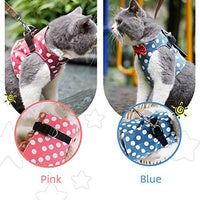 CROWNY Juego de arnés y correa para gato, sin tirones, a prueba de escape, chaleco para gato con lazo, lunares, chamarra fácil para caminar y correr - BESTMASCOTA.COM