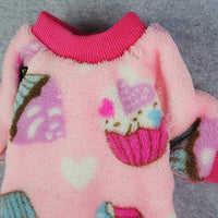 Fitwarm Sweet Cupcake - Ropa para perro, pijamas PJS, abrigo de terciopelo suave, color rosa - BESTMASCOTA.COM