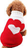 Chborchicen - Sudadera de punto para mascotas con diseño clásico de turtleneck para invierno, cálida, para cachorro, fresa y corazón, para perros - BESTMASCOTA.COM