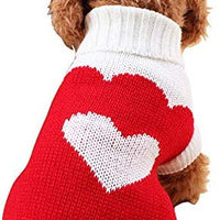 Chborchicen - Sudadera de punto para mascotas con diseño clásico de turtleneck para invierno, cálida, para cachorro, fresa y corazón, para perros - BESTMASCOTA.COM