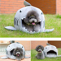 Grey Shark Bed for Small Cat Dog Cave Bed With  Removable Cushion,waterproof Bottom - BESTMASCOTA.COM