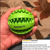 TOY IQ pelota para perros y gatos [objeto Dental] [Resistente a mordidas] Durable No tóxico- sin BPA potente limpiador de dientes Juguete de perros bolas para mascotas entrenamiento CI/juegos/masticación, goma suave, rebota, tamaño de la bola de tenis - BESTMASCOTA.COM