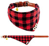 EXPAWLORER Juego de collar y correa para perro, clásico, a cuadros, ajustable, bandana y collares con campana para cachorros y gatos, 3 unidades - BESTMASCOTA.COM