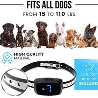 FIG TRADERS Collar de corteza para perro 2019 con pantalla LED, 7 niveles de sensibilidad e intensidad ajustables, dos modos anti ladridos recargables/resistente a la lluvia, sin ladridos para razas medianas y grandes - BESTMASCOTA.COM