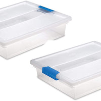 STERILITE - Caja de clip grande, transparente con cierre azul para acuario, 2 unidades - BESTMASCOTA.COM