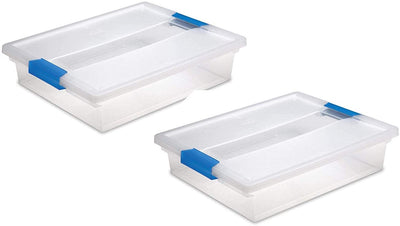STERILITE - Caja de clip grande, transparente con cierre azul para acuario, 2 unidades - BESTMASCOTA.COM