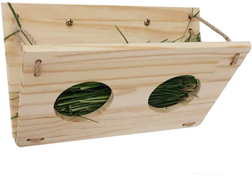 Tfwadmx Bunny Hay Feeder, Rabbit Food Dispenser Wooden Hay Manger Rack Holder for Guinea Pig Chinchilla Hamster - BESTMASCOTA.COM