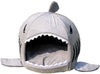 Grey Shark Bed for Small Cat Dog Cave Bed With  Removable Cushion,waterproof Bottom - BESTMASCOTA.COM