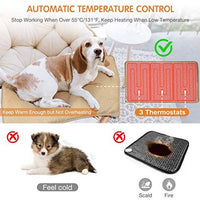 Almohadilla de calentamiento para mascotas OMORC, 12 V, con temporizador de 3 niveles y ajustes de temperatura y 2 cubiertas reemplazables, termostatos de apagado automático y tubo antimordedura, esterilla climatizada de 17 x 17 pulgadas para mascotas - BESTMASCOTA.COM