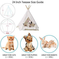 Little Dove Teepee Dog & Cat – Cama perro Tiendas de campaña portátil & Pet Casas Beige para Perros Pequeños Color 24 inch (con o sin cojín opcional) - BESTMASCOTA.COM