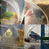 Mrli Pet - Comedero automático integrado para pájaros sin ensuciar, con jaula de perca, accesorios para Budgerigar, Canario, Cockatiel, Finch, Parakeet, Seed Food Container - BESTMASCOTA.COM
